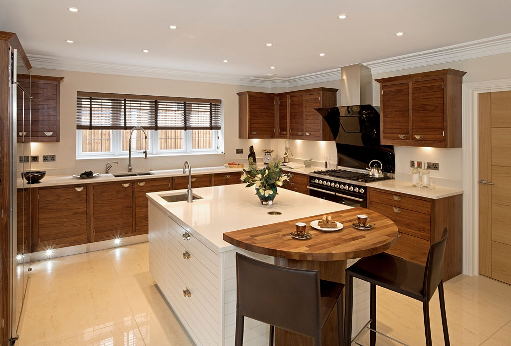 kitchen design with walnut cabinet